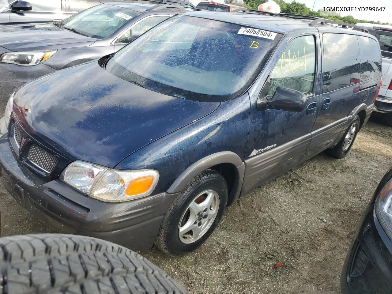 2000 Pontiac Montana VIN: 1GMDX03E1YD299647 Lot: 74058504