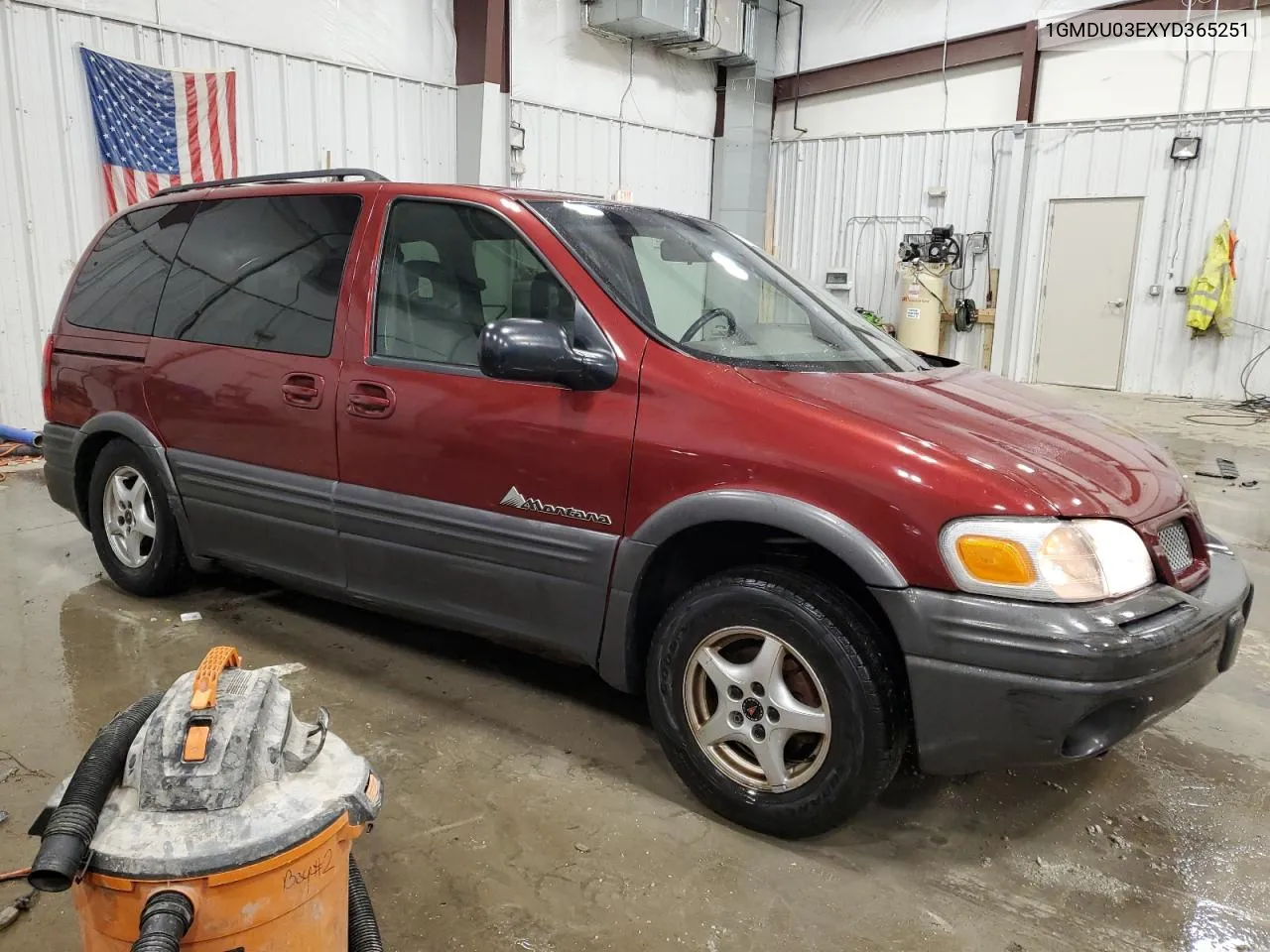 2000 Pontiac Montana VIN: 1GMDU03EXYD365251 Lot: 79131854