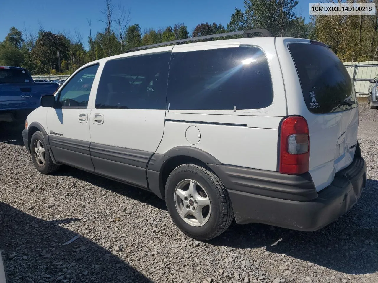 2004 Pontiac Montana VIN: 1GMDX03E14D100218 Lot: 71035454