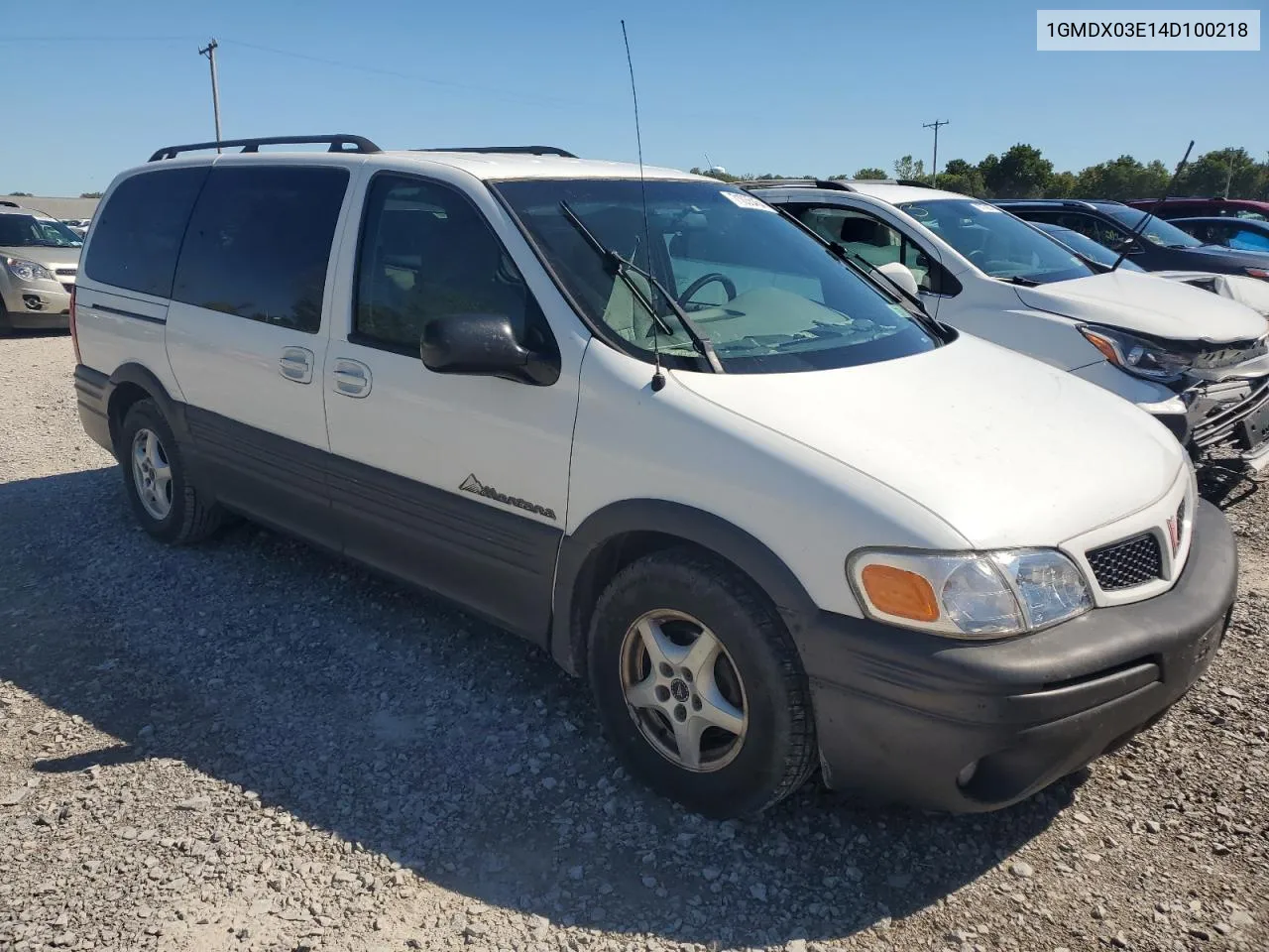 2004 Pontiac Montana VIN: 1GMDX03E14D100218 Lot: 71035454