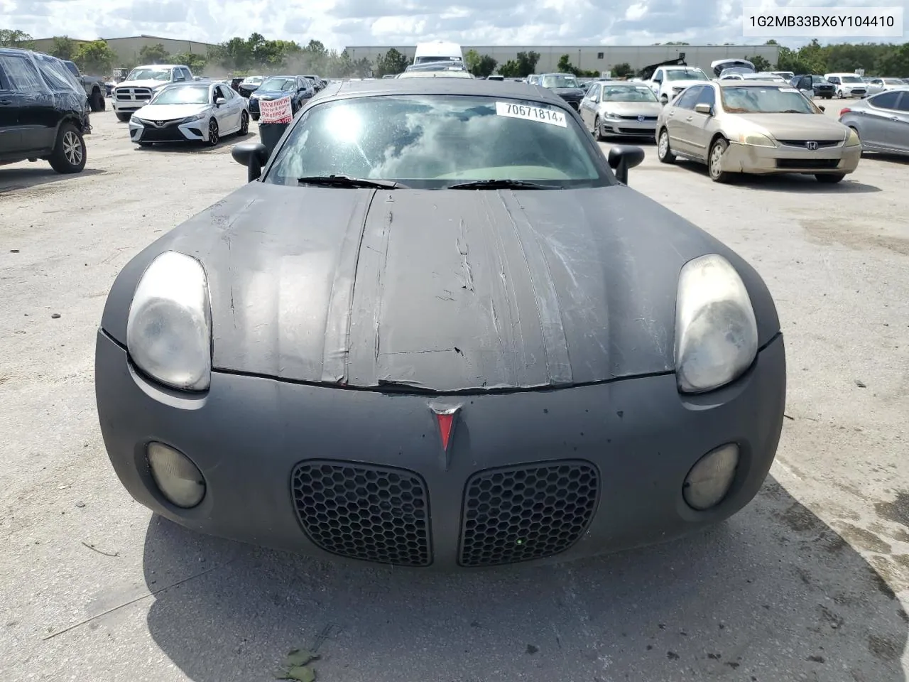 2006 Pontiac Solstice VIN: 1G2MB33BX6Y104410 Lot: 70671814