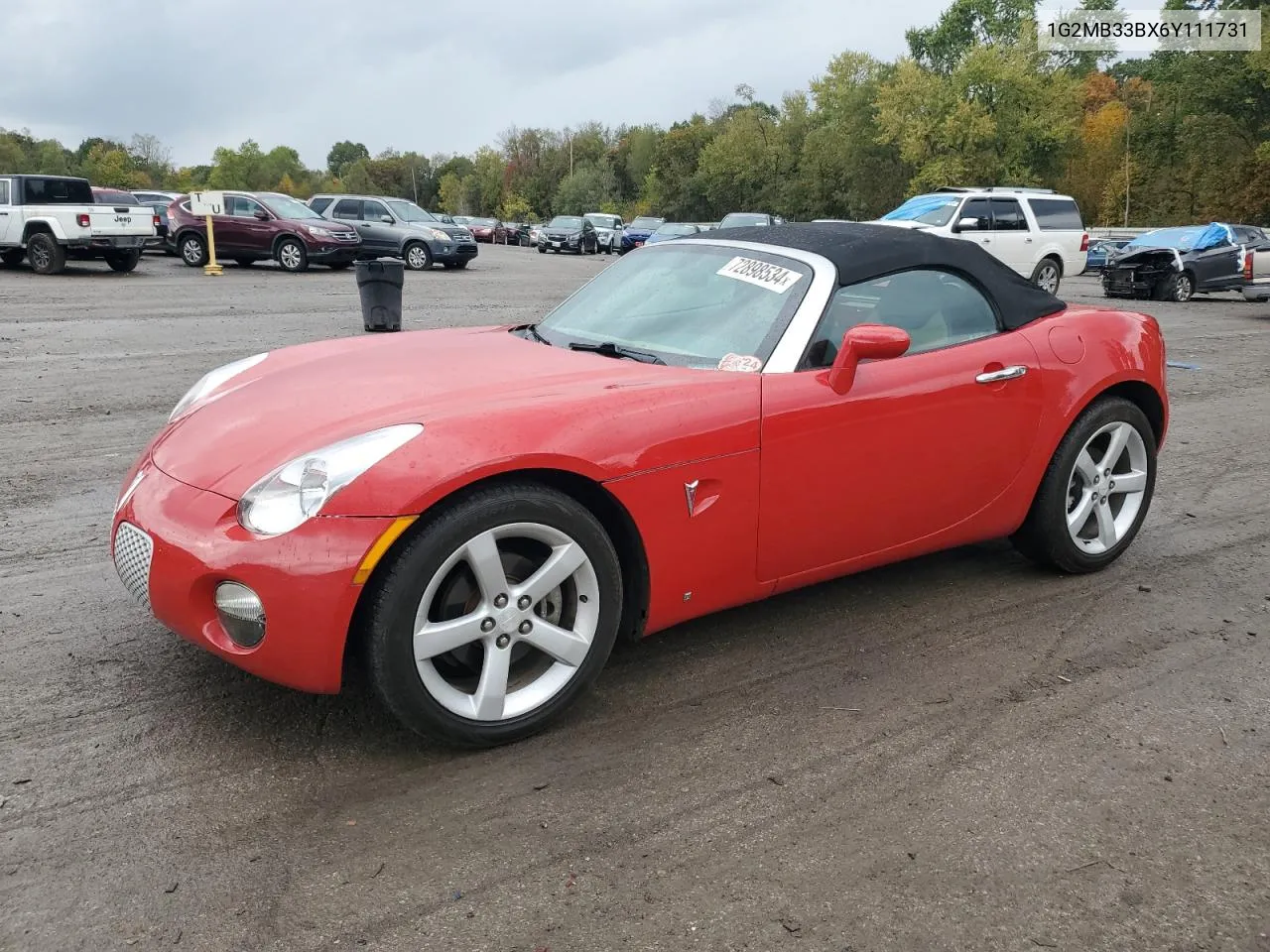 2006 Pontiac Solstice VIN: 1G2MB33BX6Y111731 Lot: 72898534