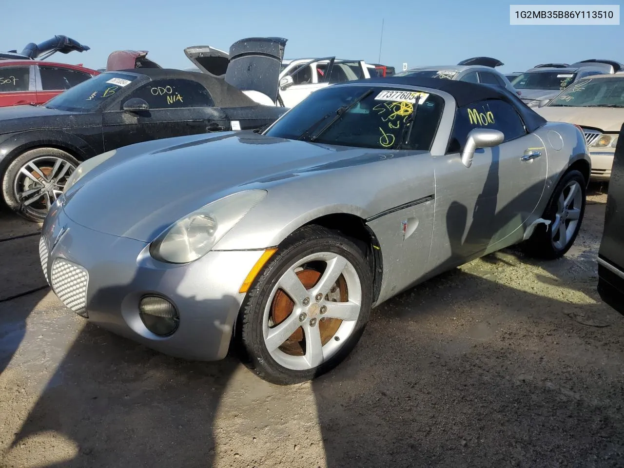 2006 Pontiac Solstice VIN: 1G2MB35B86Y113510 Lot: 73776054