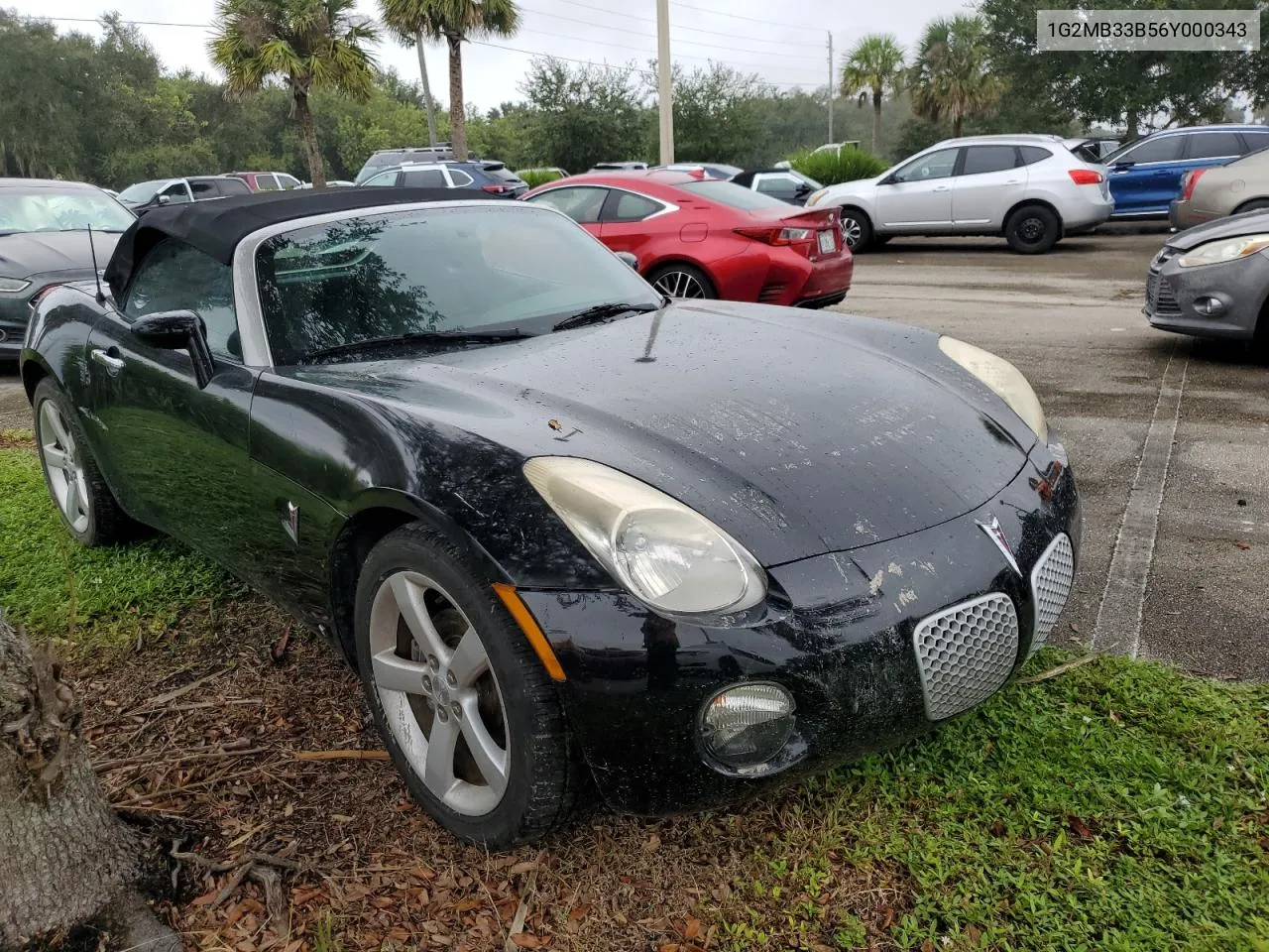 2006 Pontiac Solstice VIN: 1G2MB33B56Y000343 Lot: 74567004