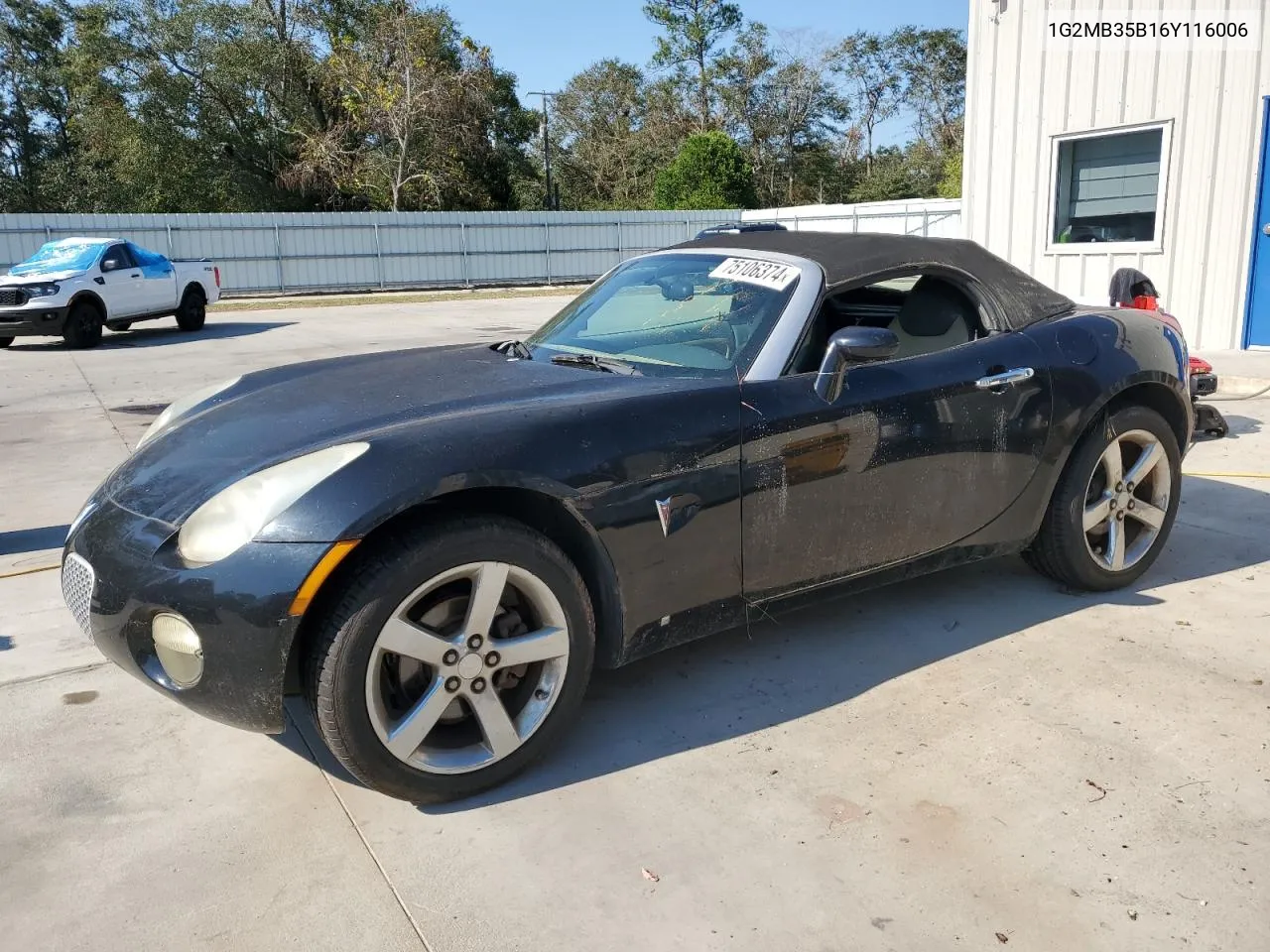 2006 Pontiac Solstice VIN: 1G2MB35B16Y116006 Lot: 75106374