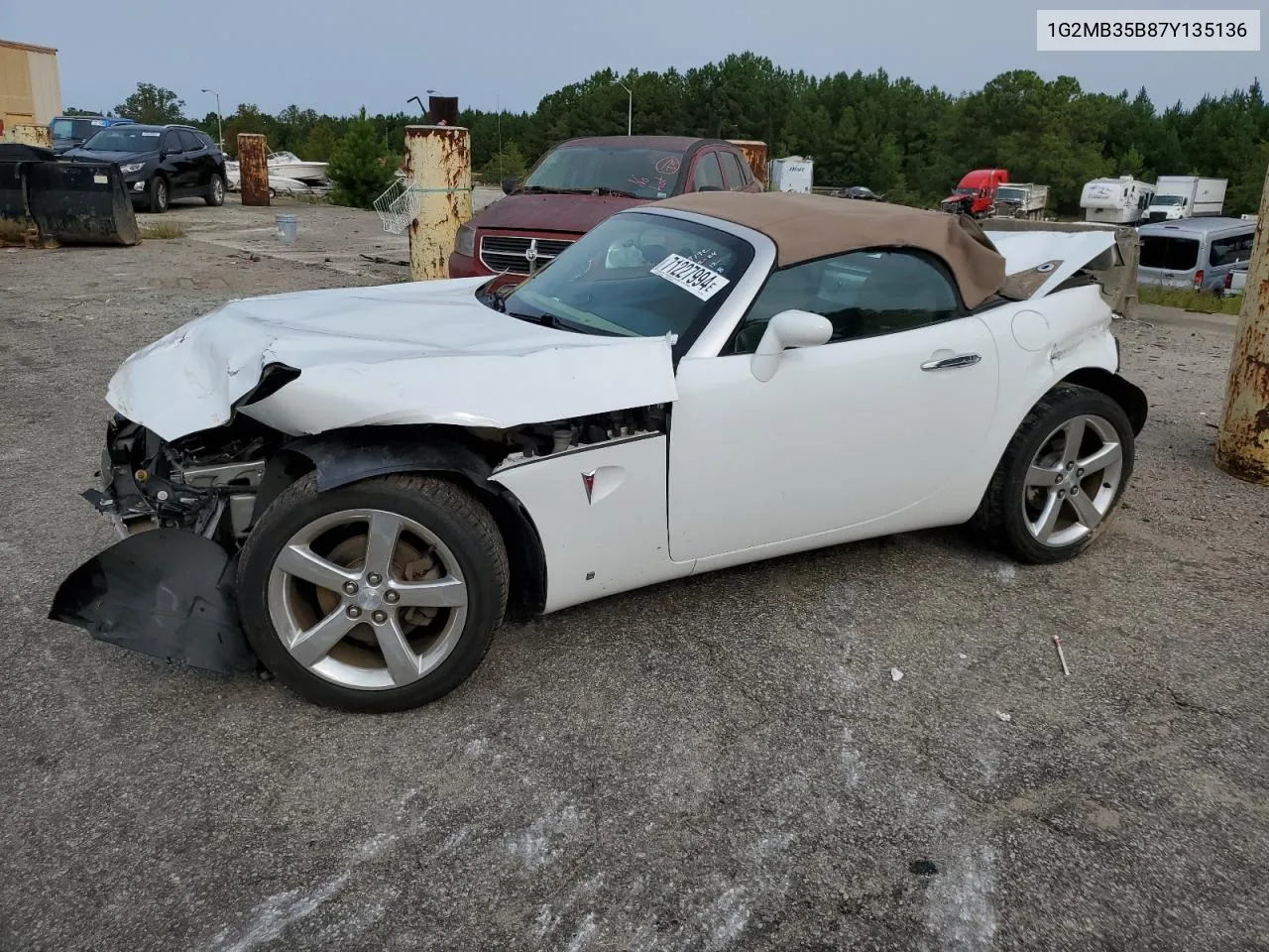 2007 Pontiac Solstice VIN: 1G2MB35B87Y135136 Lot: 71227994