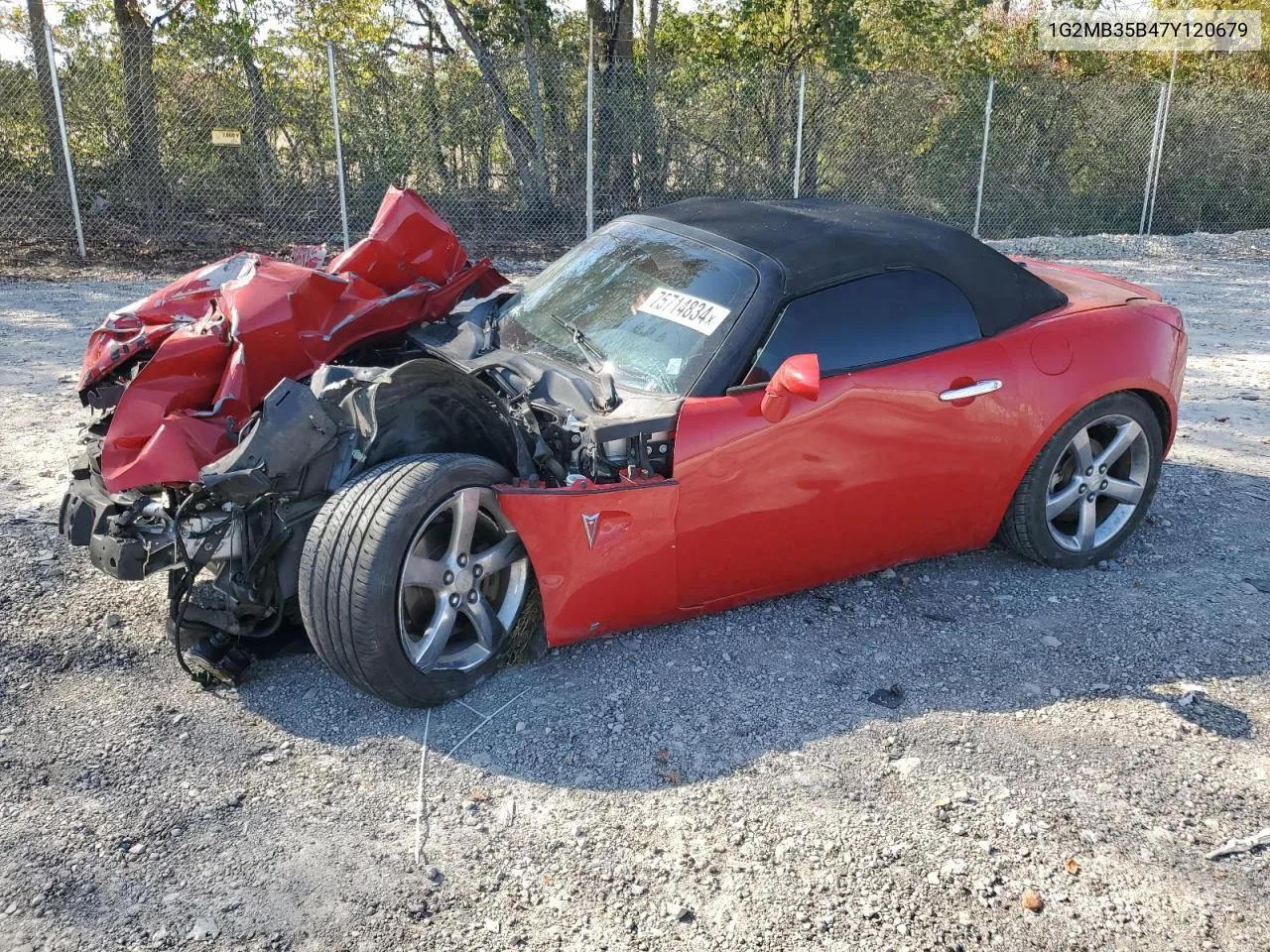 2007 Pontiac Solstice VIN: 1G2MB35B47Y120679 Lot: 75714834