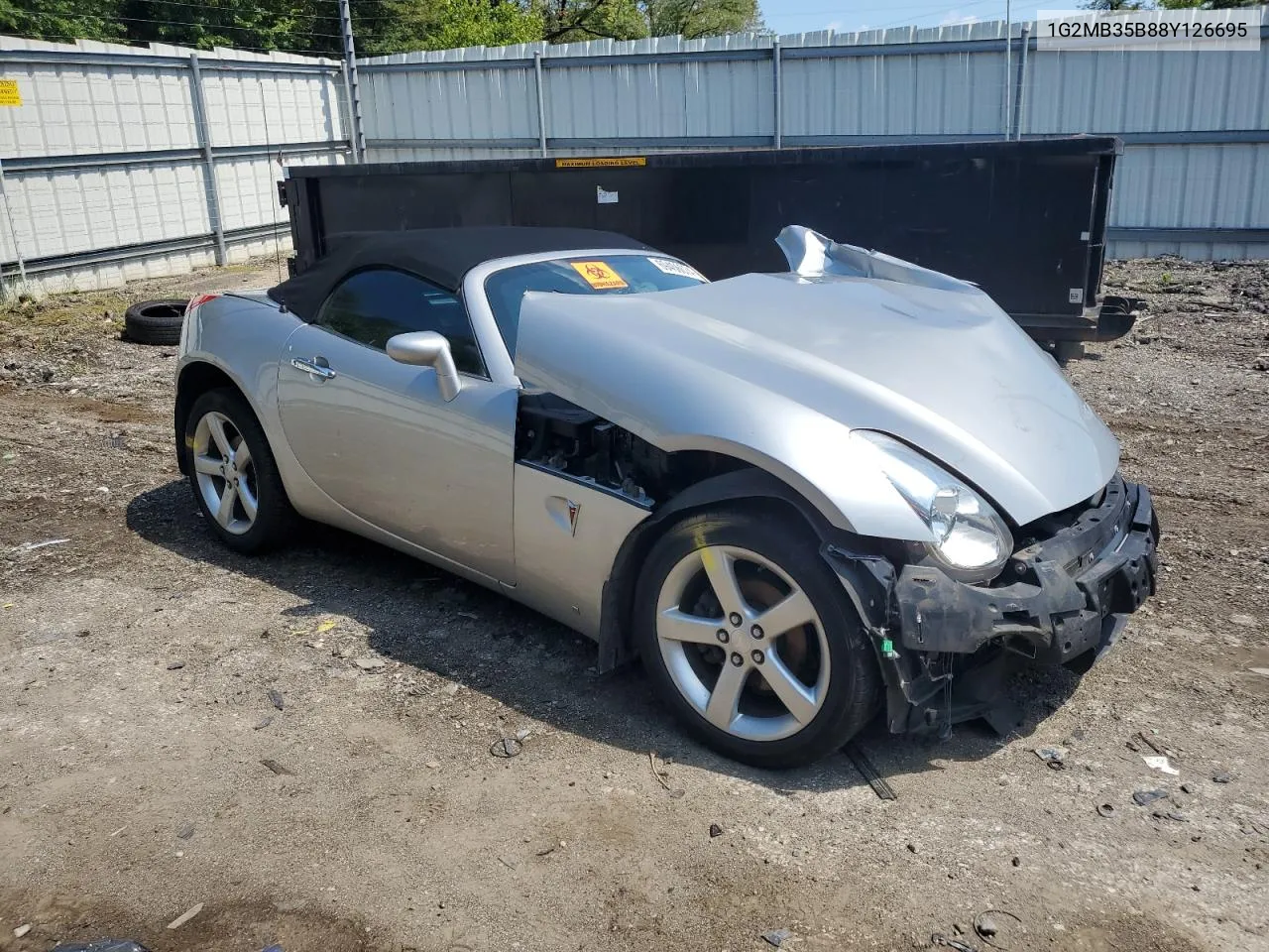 2008 Pontiac Solstice VIN: 1G2MB35B88Y126695 Lot: 69406674