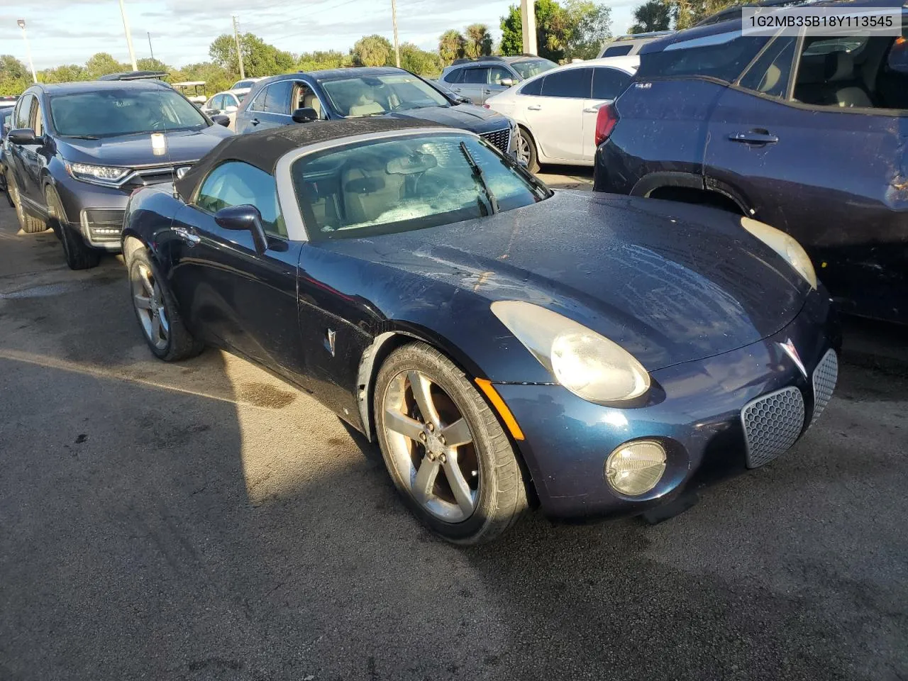 2008 Pontiac Solstice VIN: 1G2MB35B18Y113545 Lot: 75100324