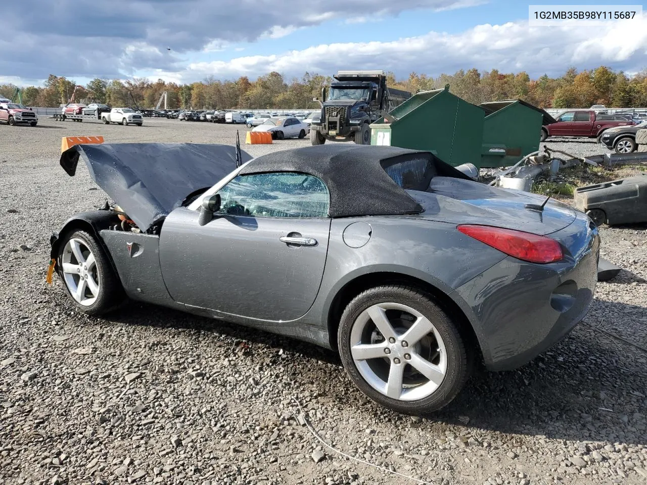 2008 Pontiac Solstice VIN: 1G2MB35B98Y115687 Lot: 76233624