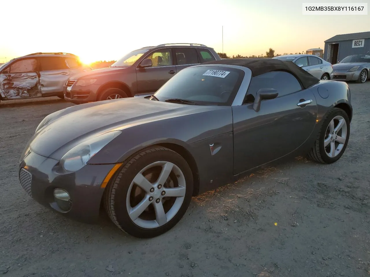 2008 Pontiac Solstice VIN: 1G2MB35BX8Y116167 Lot: 77190774