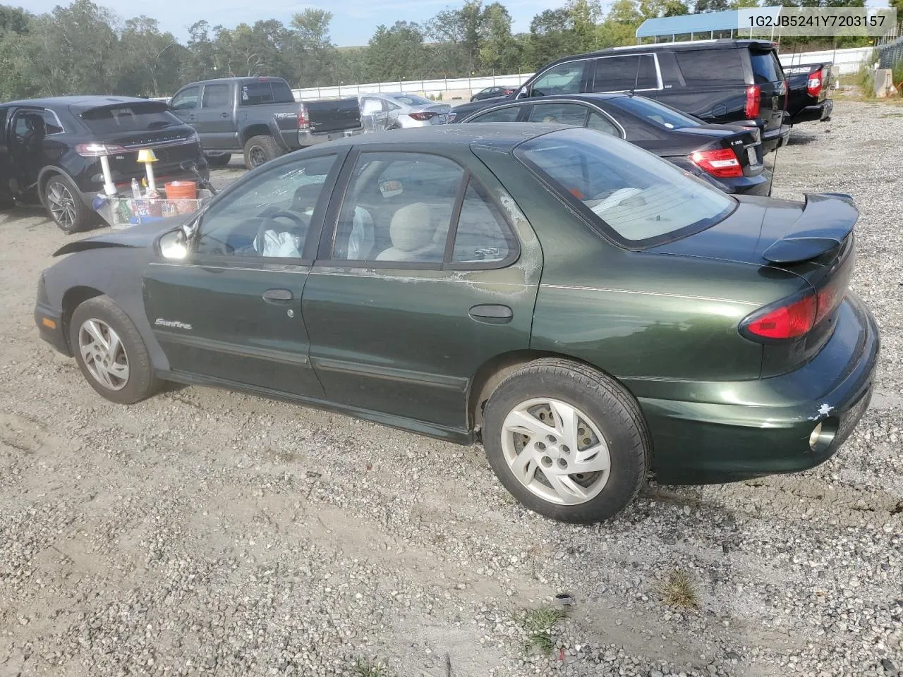 2000 Pontiac Sunfire Se VIN: 1G2JB5241Y7203157 Lot: 69757564