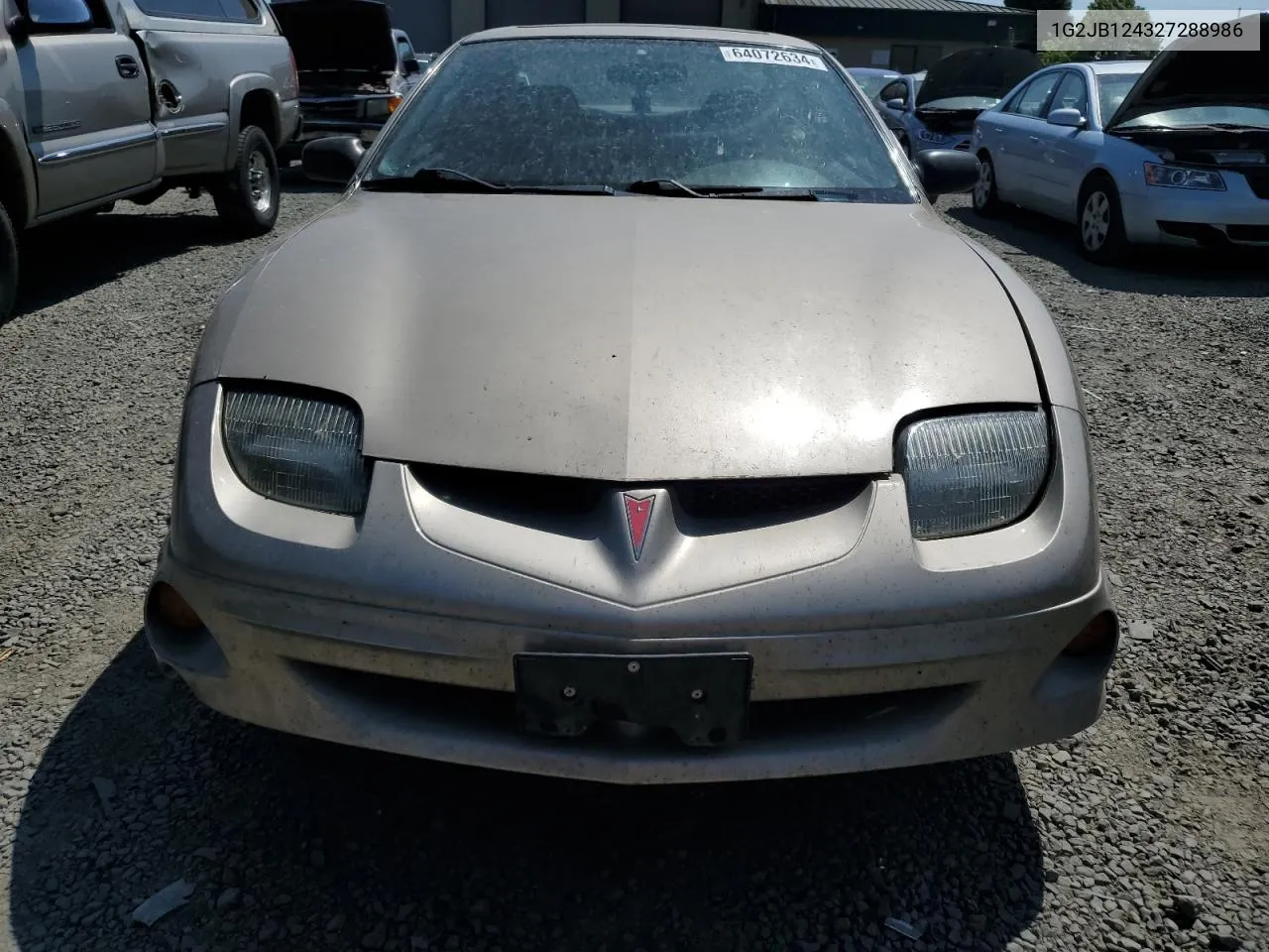 2002 Pontiac Sunfire Se VIN: 1G2JB124327288986 Lot: 64072634