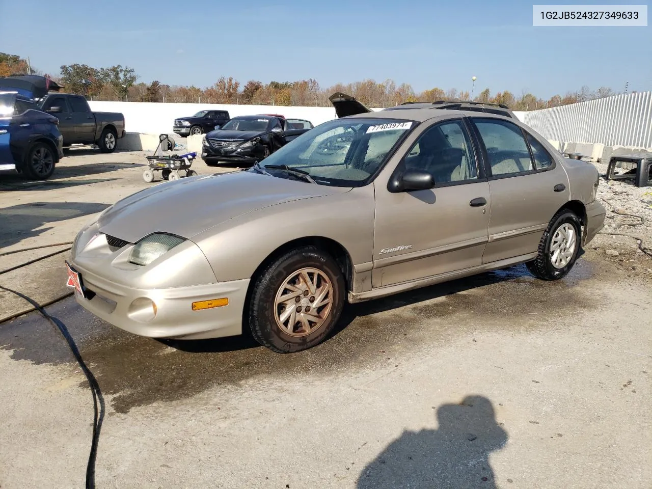 2002 Pontiac Sunfire Se VIN: 1G2JB524327349633 Lot: 77403974