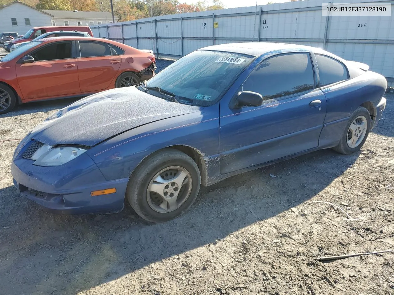 2003 Pontiac Sunfire VIN: 1G2JB12F337128190 Lot: 76810504