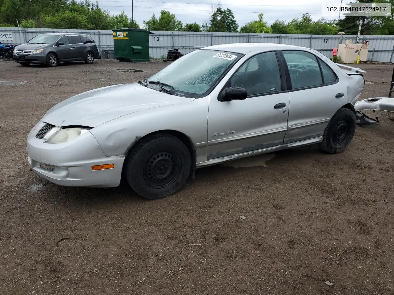 2004 Pontiac Sunfire Sl VIN: 1G2JB54F047324917 Lot: 56323934