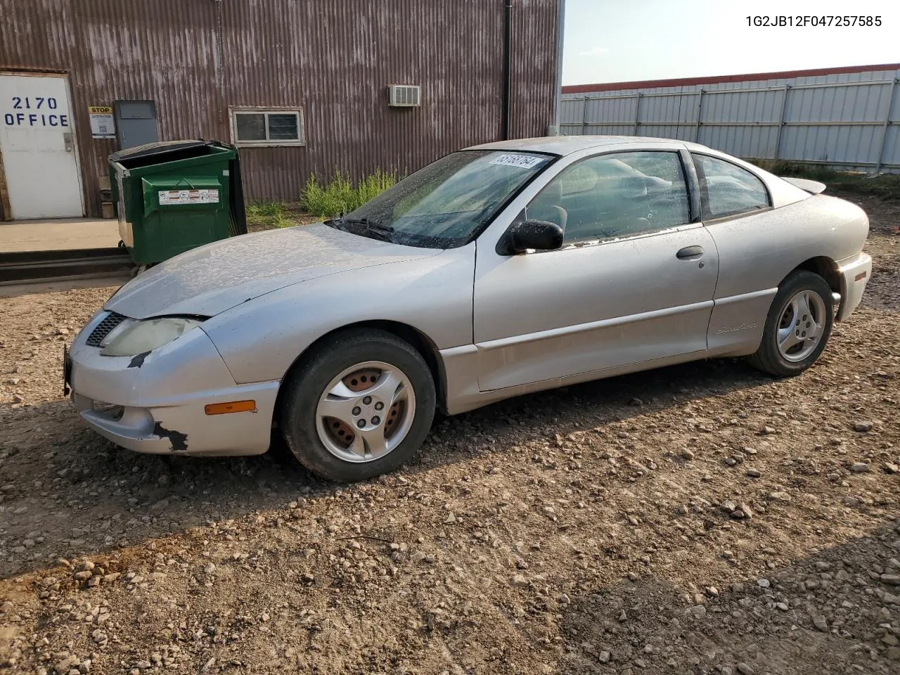 2004 Pontiac Sunfire VIN: 1G2JB12F047257585 Lot: 65168764