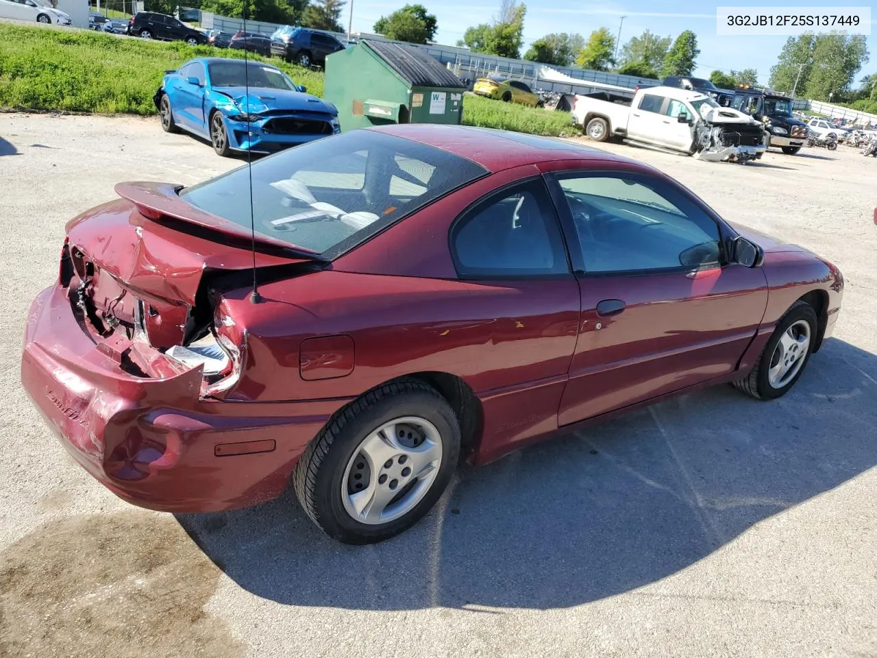 2005 Pontiac Sunfire VIN: 3G2JB12F25S137449 Lot: 56626434