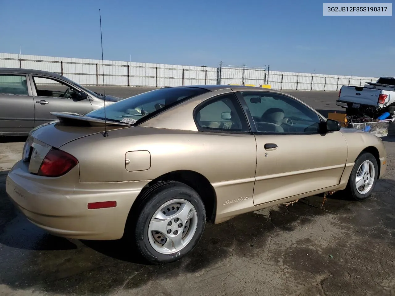 2005 Pontiac Sunfire VIN: 3G2JB12F85S190317 Lot: 71834034