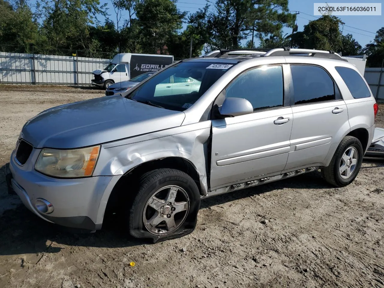 2006 Pontiac Torrent VIN: 2CKDL63F166036011 Lot: 74528774