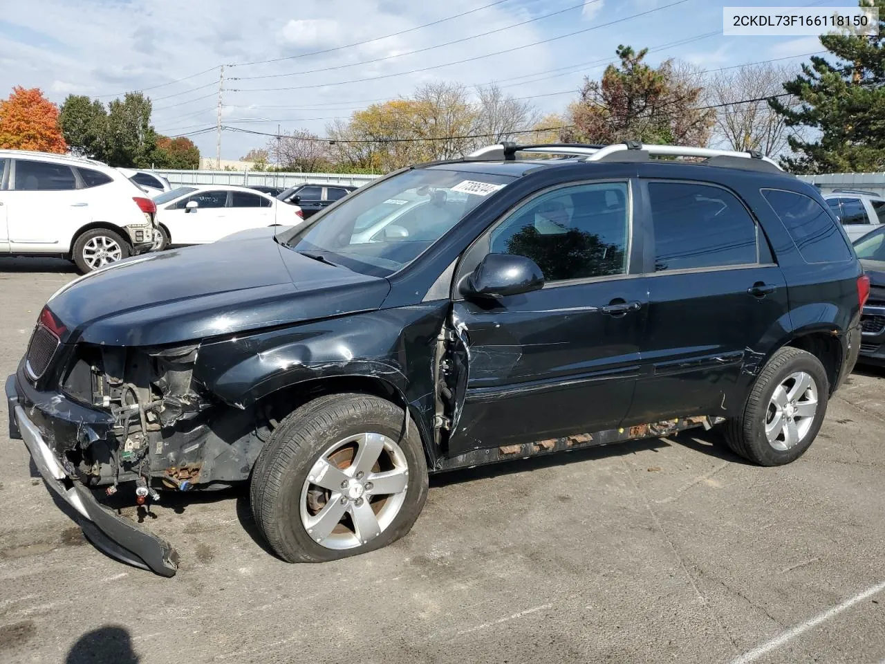 2006 Pontiac Torrent VIN: 2CKDL73F166118150 Lot: 77385244