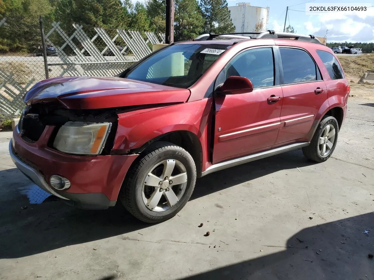 2006 Pontiac Torrent VIN: 2CKDL63FX66104693 Lot: 78568674