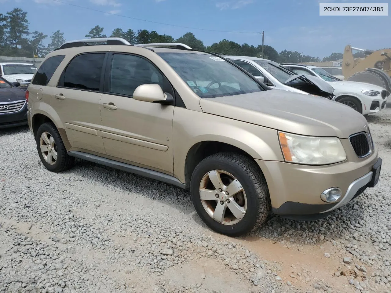 2007 Pontiac Torrent VIN: 2CKDL73F276074385 Lot: 66382014