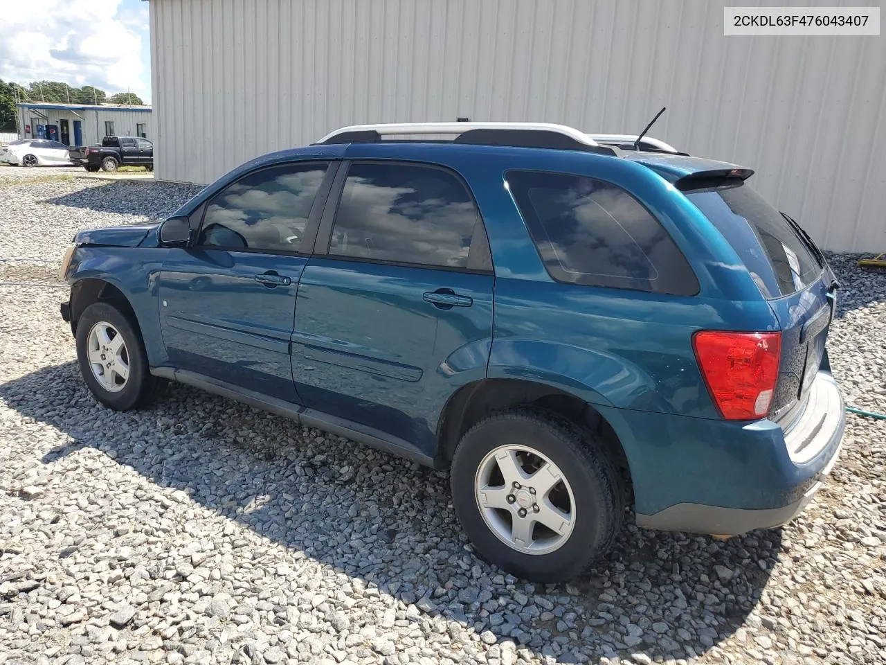 2007 Pontiac Torrent VIN: 2CKDL63F476043407 Lot: 68824634