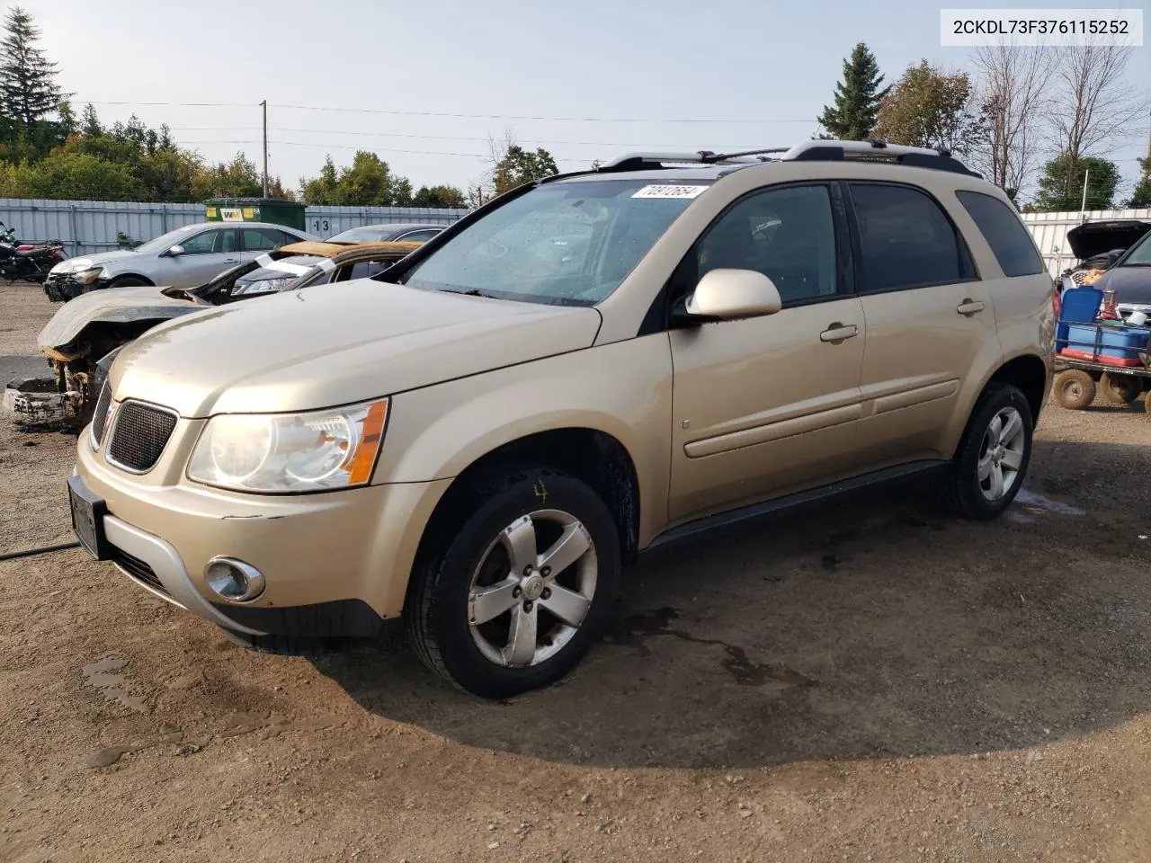 2007 Pontiac Torrent VIN: 2CKDL73F376115252 Lot: 70912654