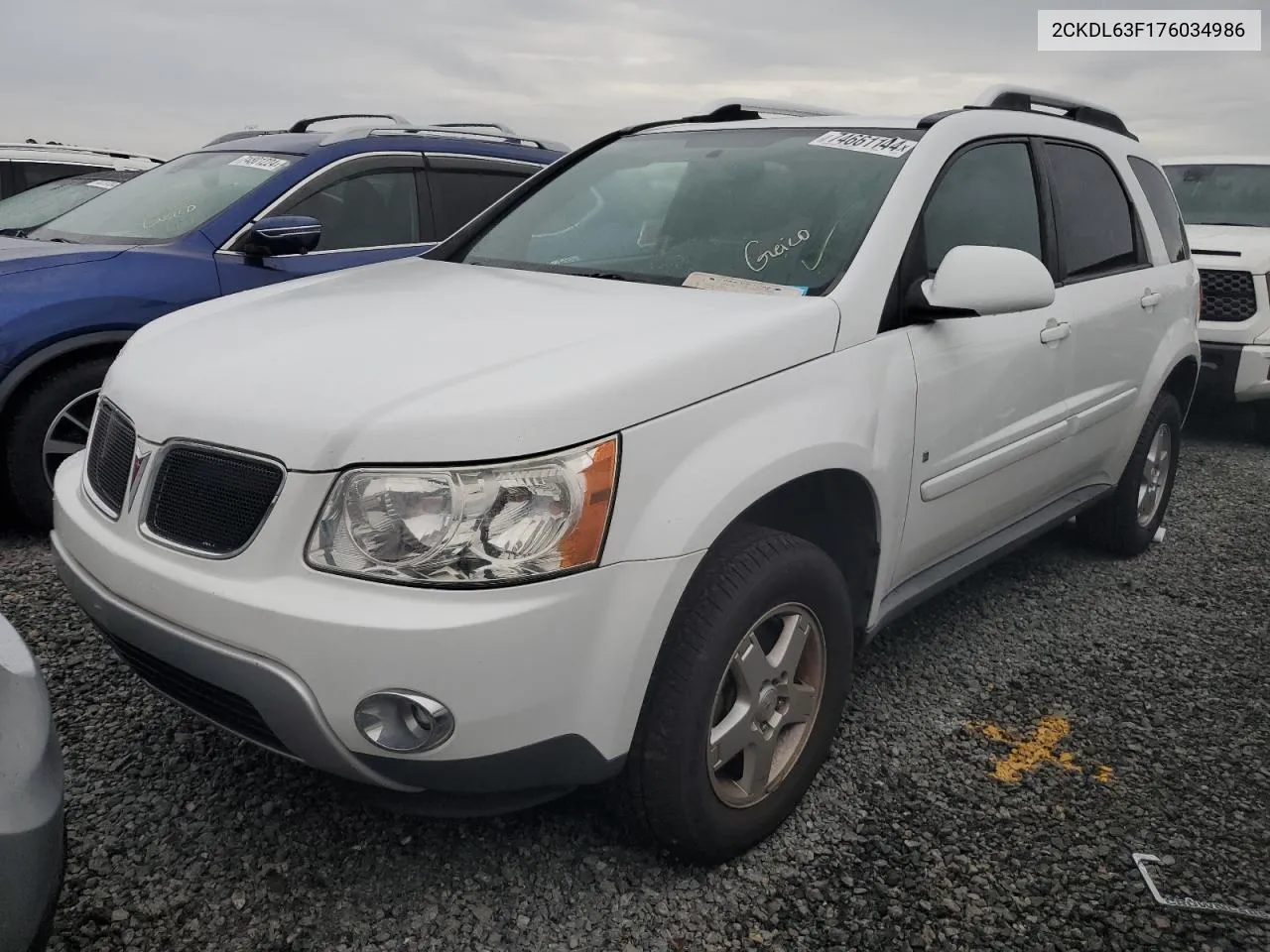 2007 Pontiac Torrent VIN: 2CKDL63F176034986 Lot: 74661144