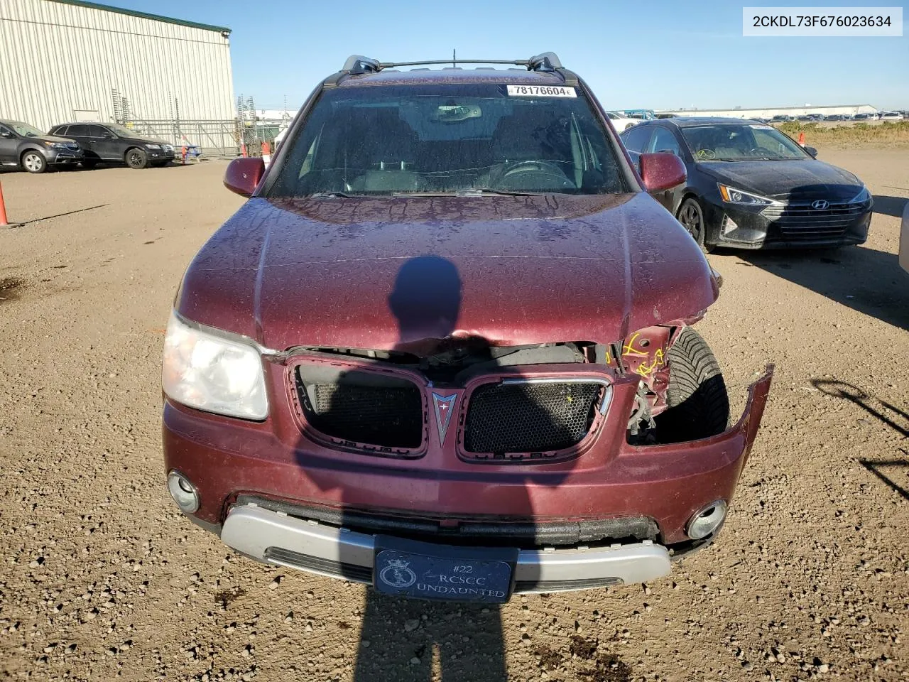 2007 Pontiac Torrent VIN: 2CKDL73F676023634 Lot: 78176604