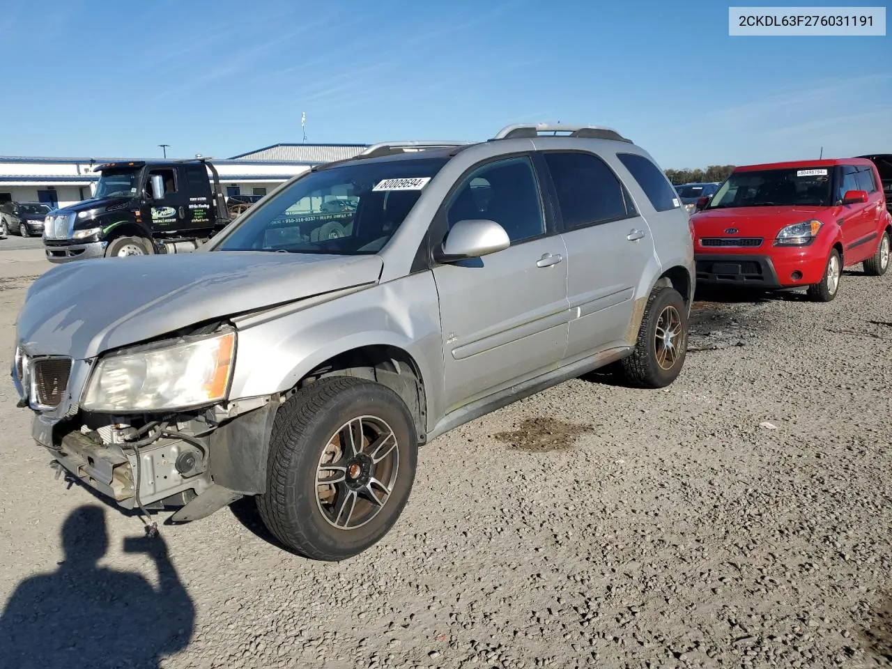 2007 Pontiac Torrent VIN: 2CKDL63F276031191 Lot: 80009694