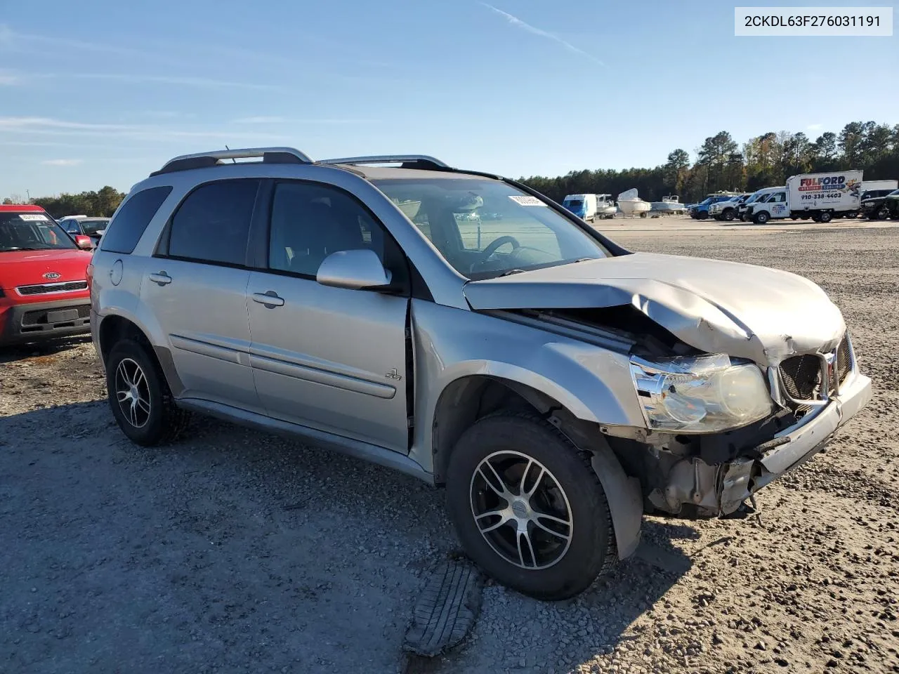 2007 Pontiac Torrent VIN: 2CKDL63F276031191 Lot: 80009694