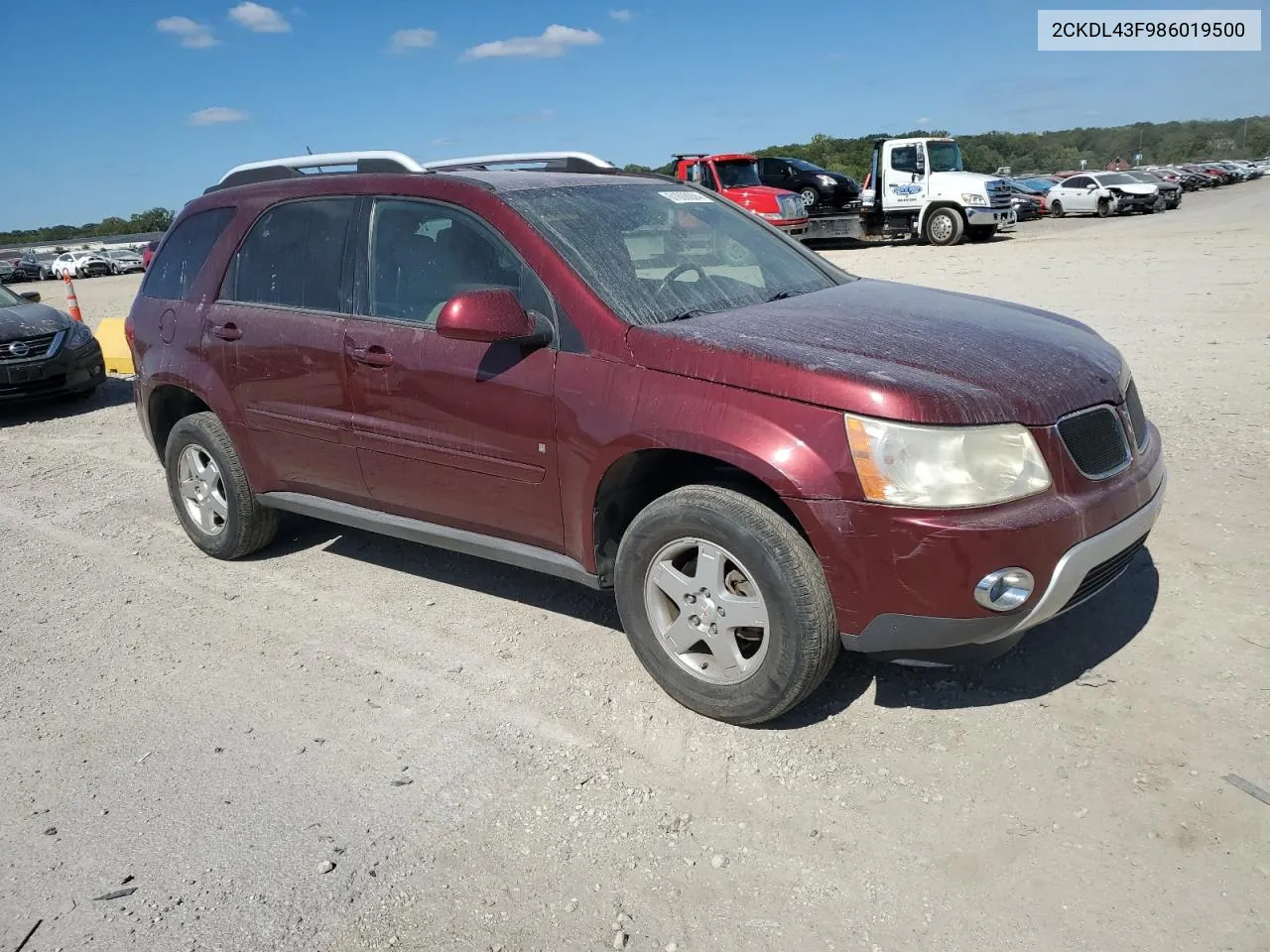 2008 Pontiac Torrent VIN: 2CKDL43F986019500 Lot: 61600924