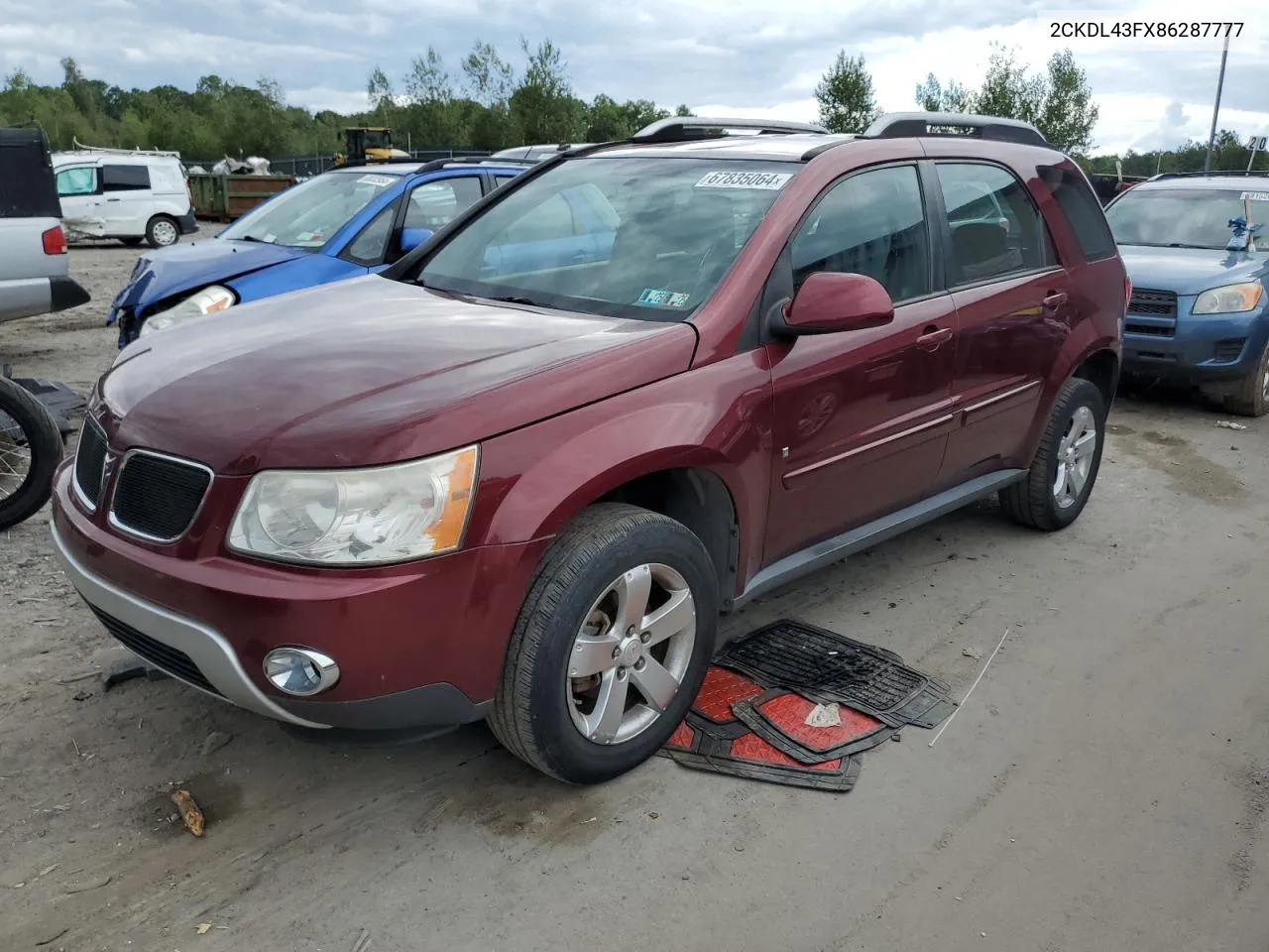 2008 Pontiac Torrent VIN: 2CKDL43FX86287777 Lot: 67835064