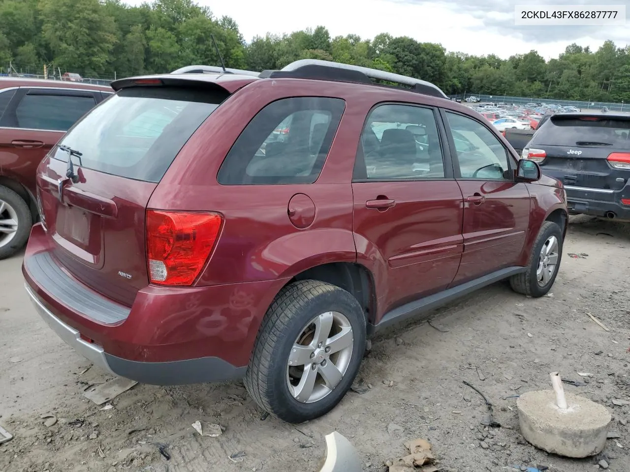 2008 Pontiac Torrent VIN: 2CKDL43FX86287777 Lot: 67835064