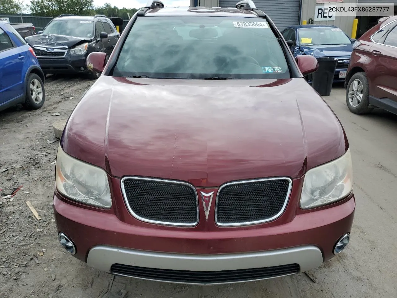 2008 Pontiac Torrent VIN: 2CKDL43FX86287777 Lot: 67835064