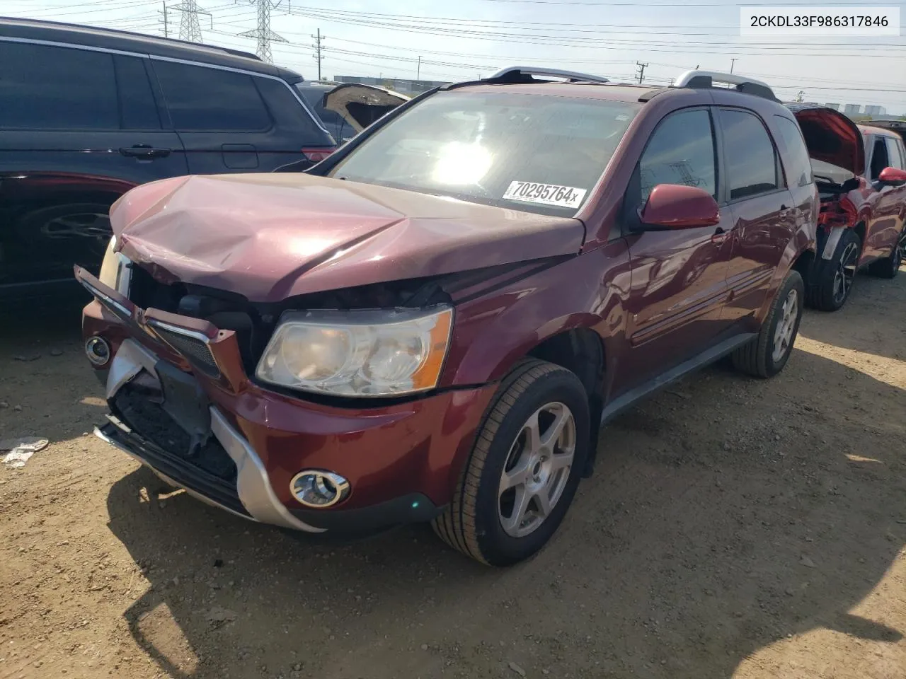 2008 Pontiac Torrent VIN: 2CKDL33F986317846 Lot: 70295764