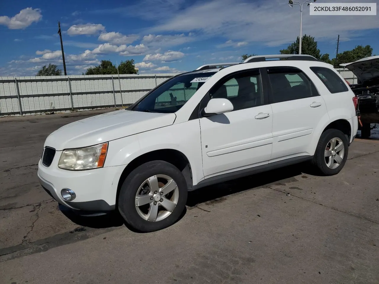 2008 Pontiac Torrent VIN: 2CKDL33F486052091 Lot: 71245444