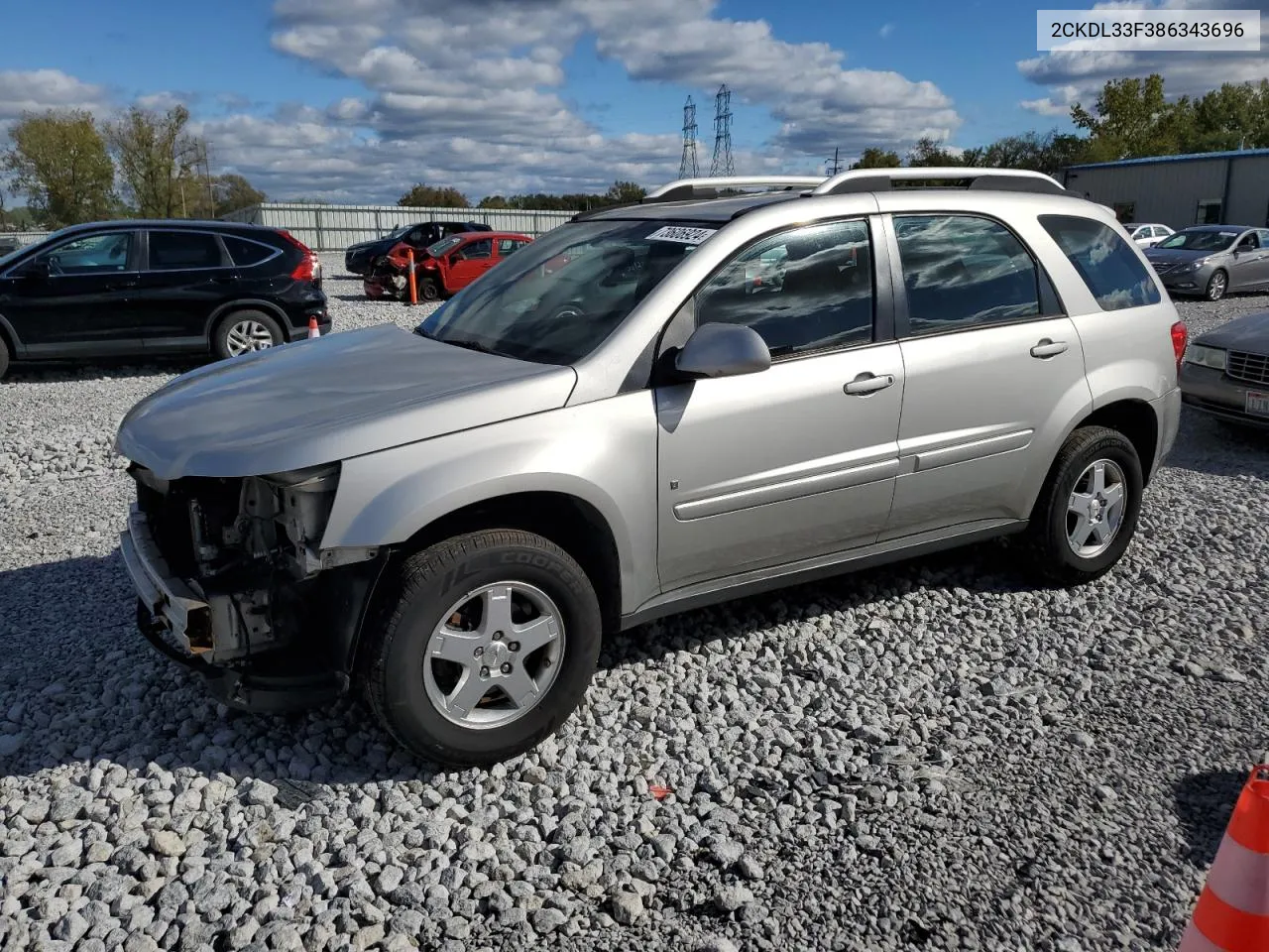 2008 Pontiac Torrent VIN: 2CKDL33F386343696 Lot: 73606924