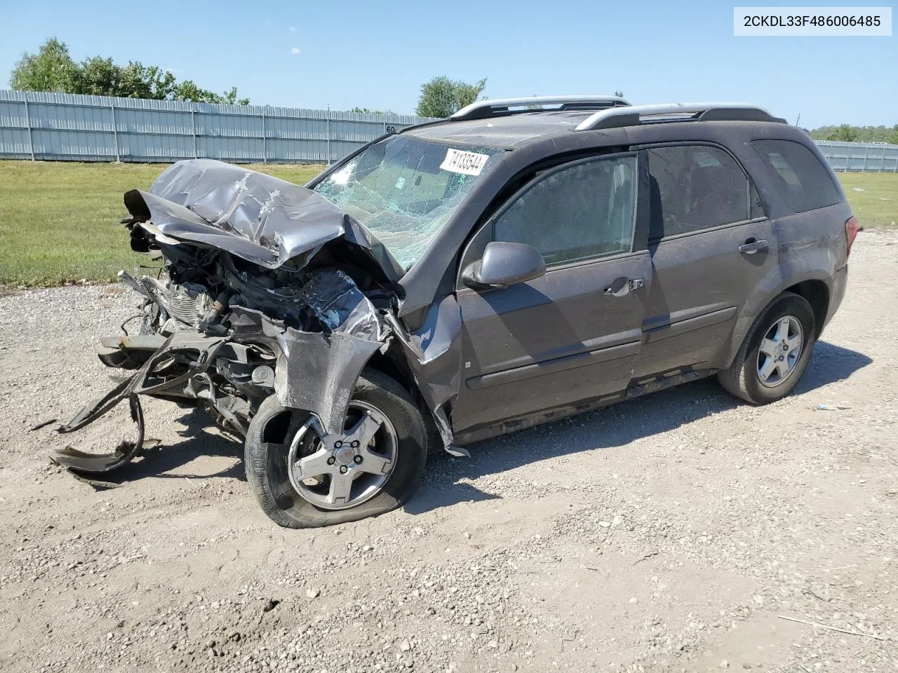 2008 Pontiac Torrent VIN: 2CKDL33F486006485 Lot: 74133544