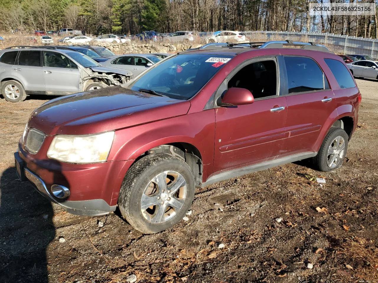 2008 Pontiac Torrent VIN: 2CKDL43F586325156 Lot: 80376354