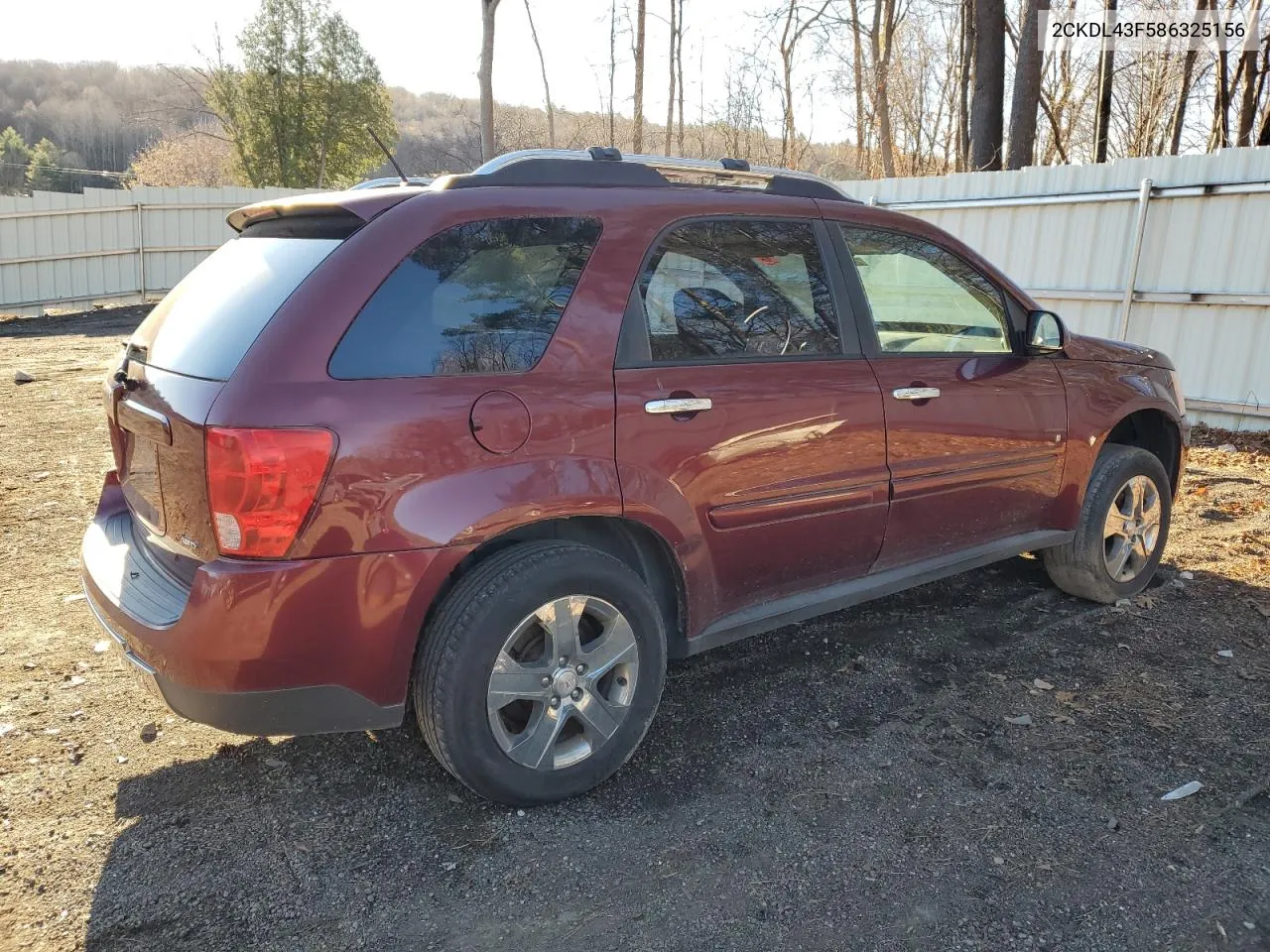 2008 Pontiac Torrent VIN: 2CKDL43F586325156 Lot: 80376354