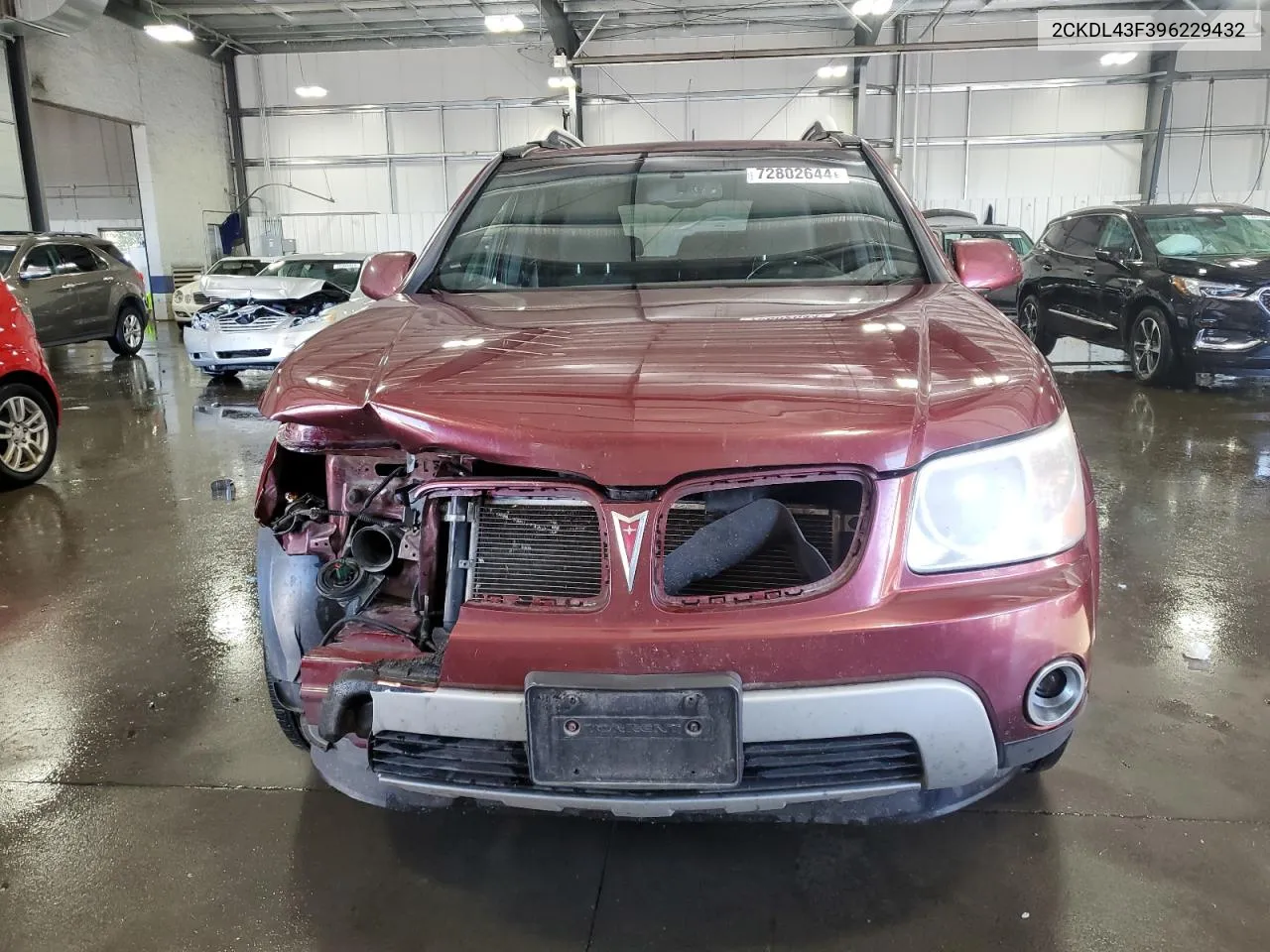 2009 Pontiac Torrent VIN: 2CKDL43F396229432 Lot: 72802644