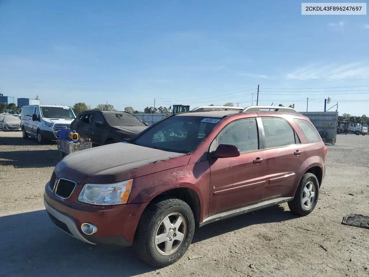 2009 Pontiac Torrent VIN: 2CKDL43F896247697 Lot: 74485574