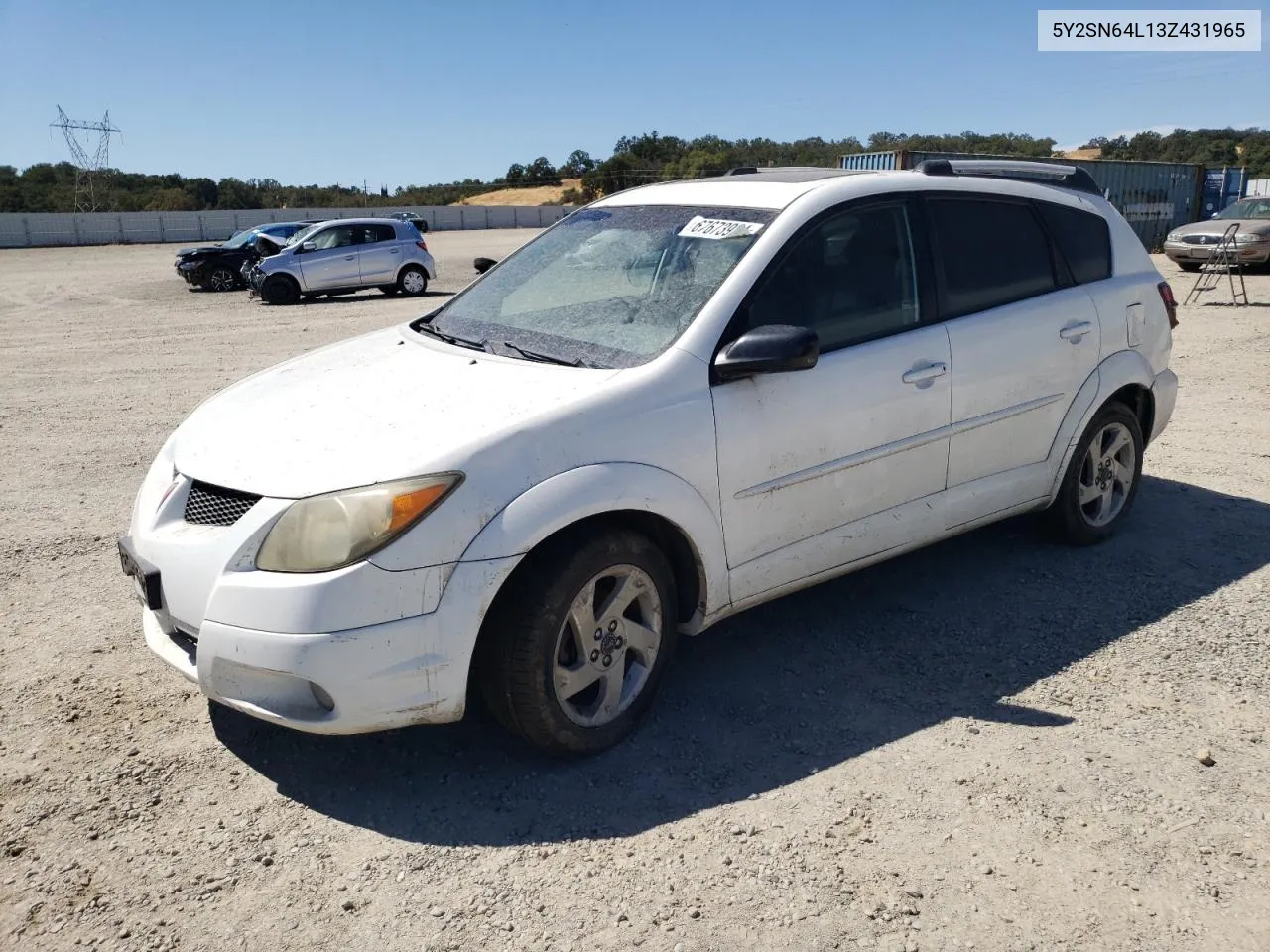 2003 Pontiac Vibe Gt VIN: 5Y2SN64L13Z431965 Lot: 67673924