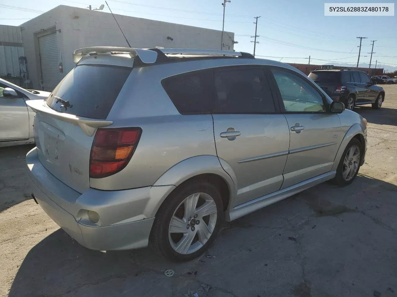 2003 Pontiac Vibe VIN: 5Y2SL62883Z480178 Lot: 71893674