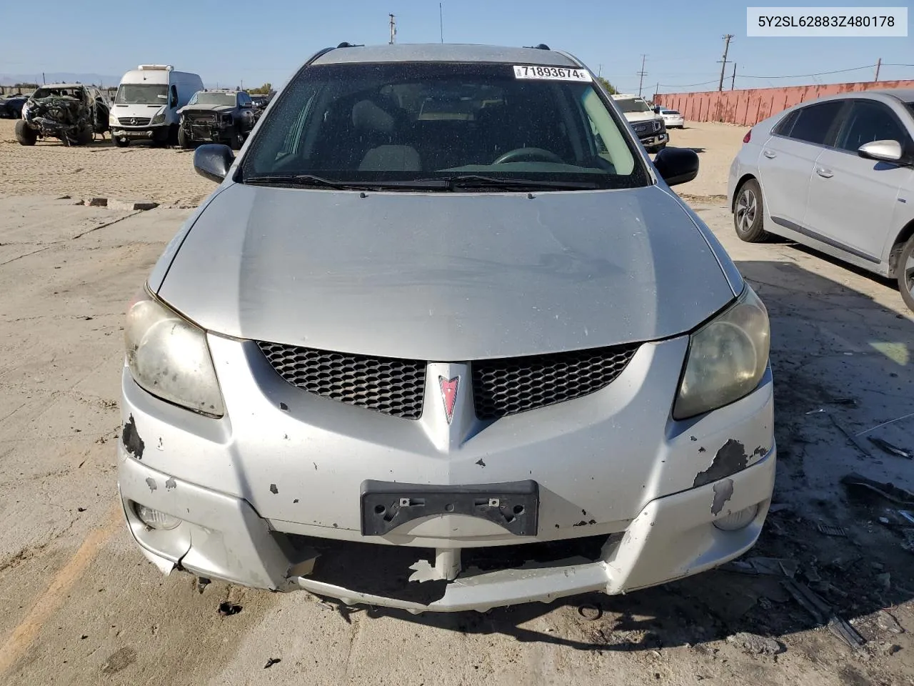 2003 Pontiac Vibe VIN: 5Y2SL62883Z480178 Lot: 71893674