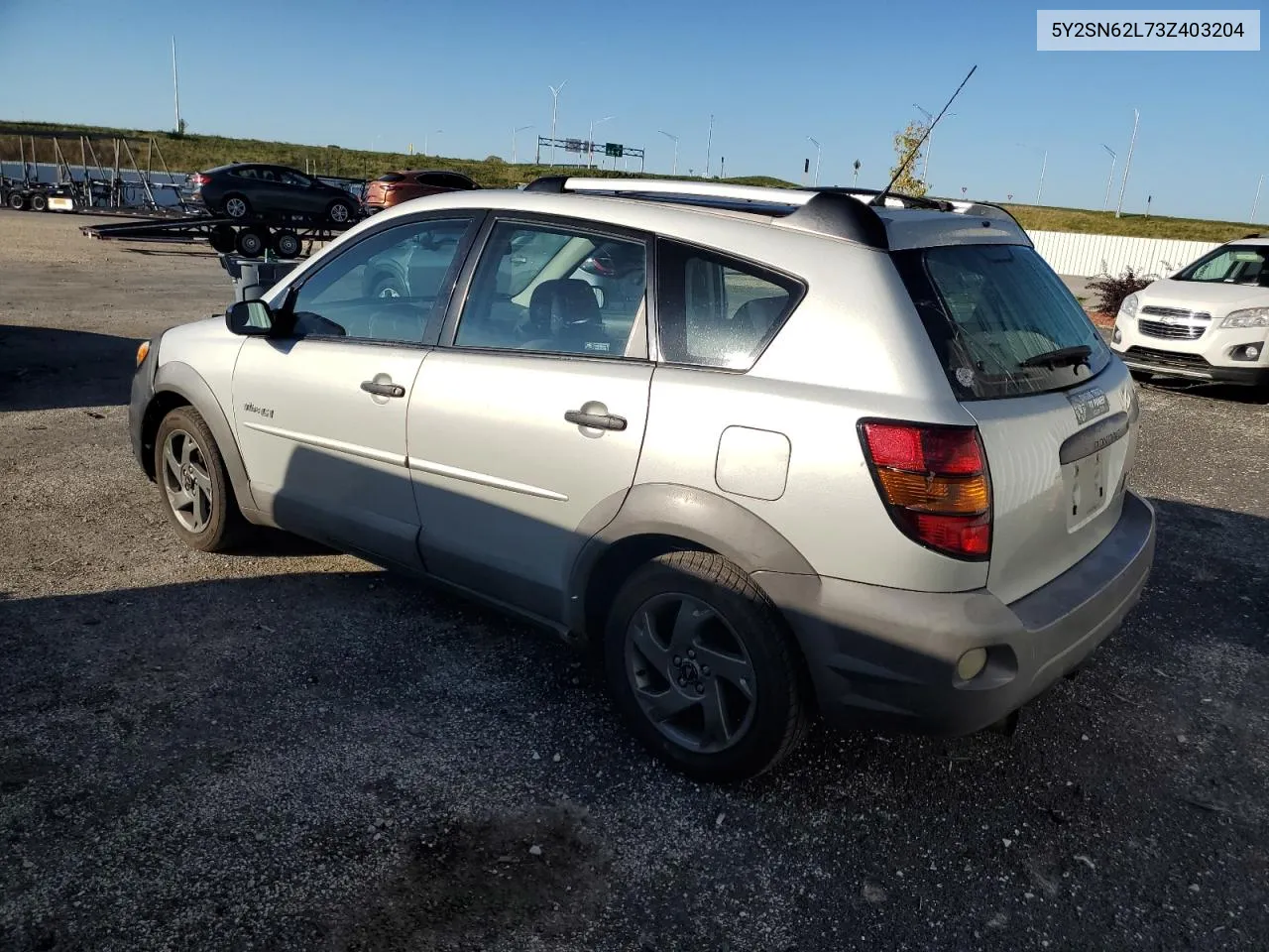 2003 Pontiac Vibe Gt VIN: 5Y2SN62L73Z403204 Lot: 72349784