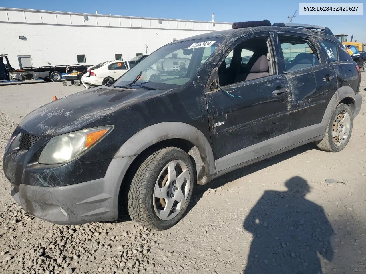 2003 Pontiac Vibe VIN: 5Y2SL62843Z420527 Lot: 73367424